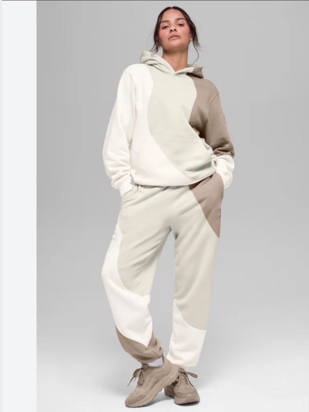 ALO Yoga Make Waves Hoodie Ivory/Bone/Gravel Size XL Women’s